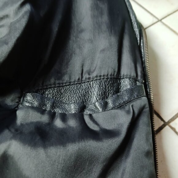 Vintage 90's Leather Jacket Very Rare International Flags Patches USA America - Picture 11 of 12